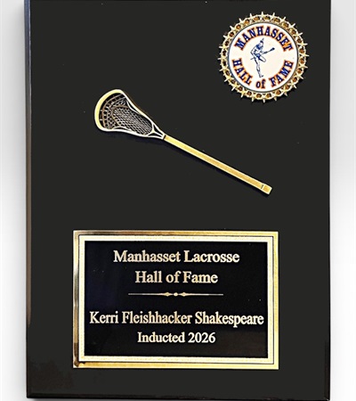SA912M - Single Lacrosse Stick Plaque with Custom Medallion